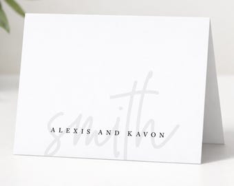 Personalized Stationery • Couples Script • Folded Note Cards with Envelopes • Personalized Stationary • Wedding Thank You Notes • Newlyweds