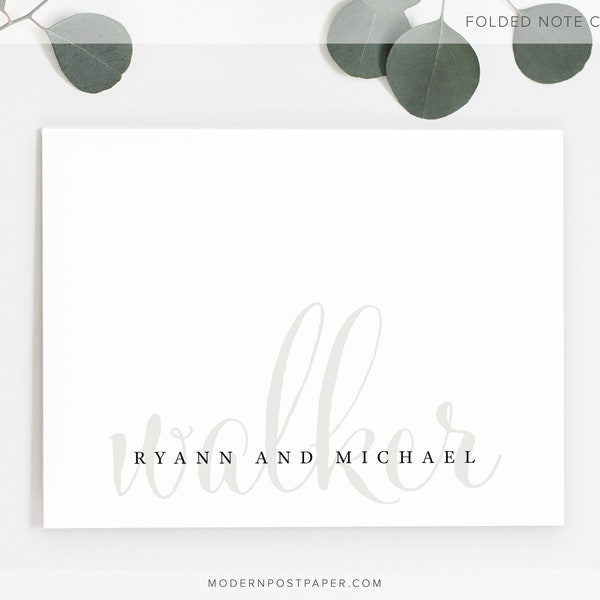 Personalized Stationery • Couples Script WHIMSY • Folded Note Cards with Envelopes • Personalized Stationary • Wedding Thank You • Newlyweds