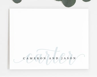 Personalized Stationery • Couples Script FORMAL • Folded Note Cards with Envelopes • Personalized Stationary • Wedding Thank You • Newlyweds