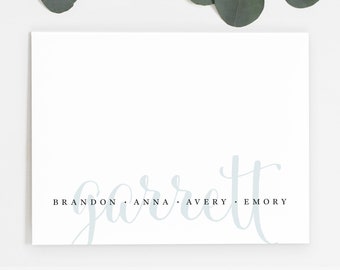 Personalized Stationery • Family Script WHIMSY • Folded Note Cards w/ Envelopes • Family Stationary • Family Thank You Note • Custom Notes