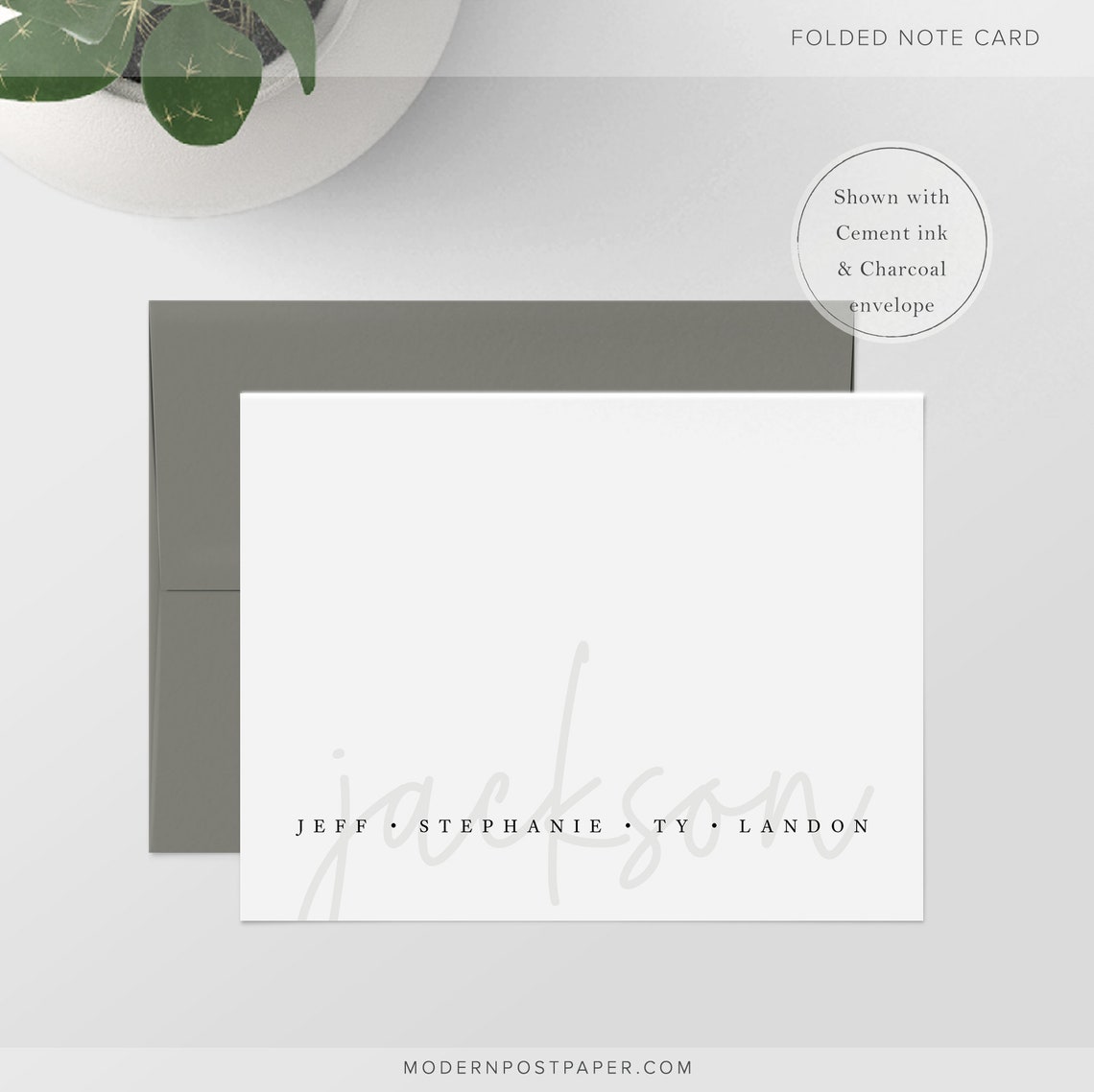 Personalized Stationery Family Script Folded Note Cards - Etsy