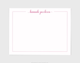 Personalized Stationery • Calligraphy Script • Flat Note Cards and Envelopes • Personalized Stationary • Girly Thank You Notes • Notecards