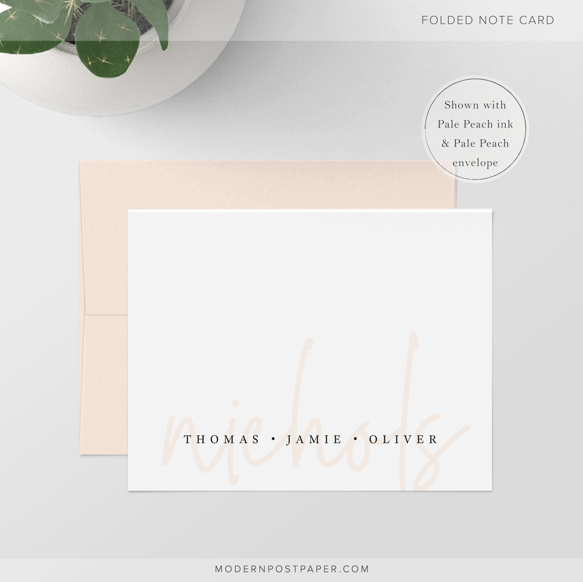 Personalized Stationery Family Script Folded Note Cards - Etsy