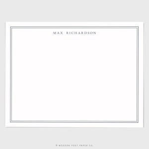 Personalized Stationery • Clean & Simple Serif FLAT • Thank You Notes for Men • Male Thank You Cards • Personalized Business Notes