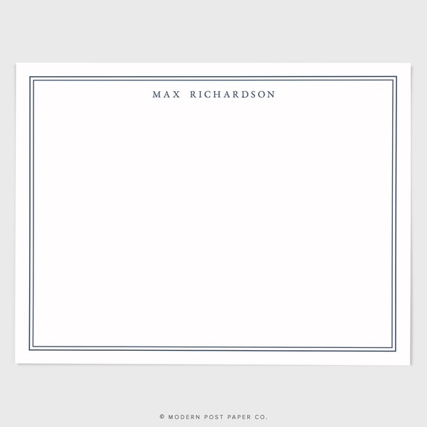 Personalized Stationery • Clean & Simple Serif FLAT • Thank You Notes for Men • Male Thank You Cards • Personalized Business Notes
