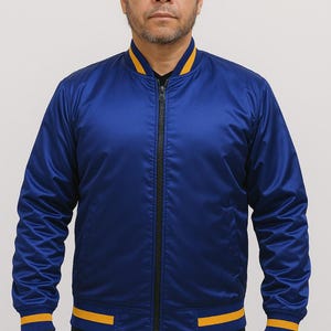 Blue Versity Satin Jacket