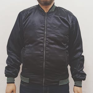 Black Satin Bomber jacket