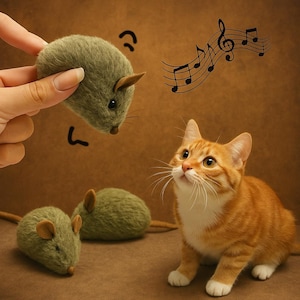 Squeaky Plush Mouse Cat Toy: Realistic Sound, Interactive Play
