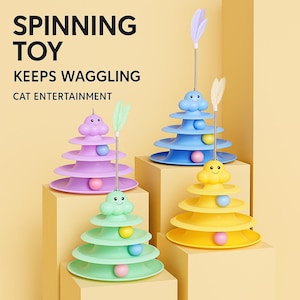 interactive cat toy | feather cat toy | cat toy tower | ball track toy cat | cat toy for indoor cats | kitten toy | cat enrichment toy