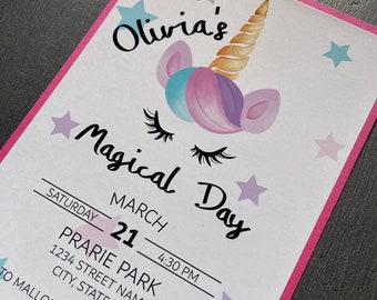 Digital Unicorn Birthday Invitation | Custom Invitation | Invitation | Unicorn Party | Magical Unicorn Party | Whimsical