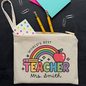 Personalisierte Lehrer-Reißverschluss-Bleistift-Beutel Benutzerdefinierte Lehrer-Federmäppchen Personalisierte Zurück zu Schule Lehrer Wertschätzung Geschenk Benutzerdefinierte Bleistift-Tasche