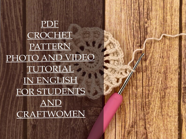 Modèle de napperon au crochet pour débutants « Timeless » - vidéo étape par étape pour chaque tour. Conditions générales des États-Unis au format PDF. image 2