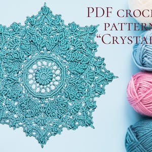 クリスタルクロシェドイリーパターン - テクスチャ付き3DマンダラPDF