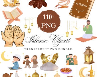 Pacchetto di clipart islamiche, moschea, lanterna, Ramadan e Eid PNG (download digitale)