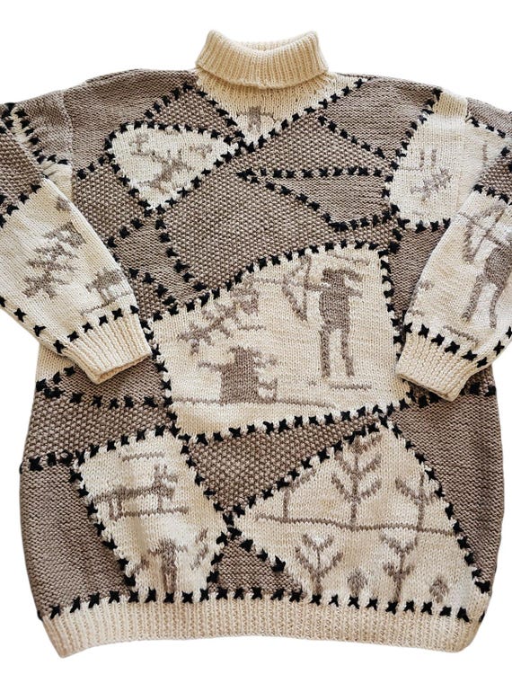 Vintage 100% Wool Turtleneck Sweater Womens Mediu… - image 9