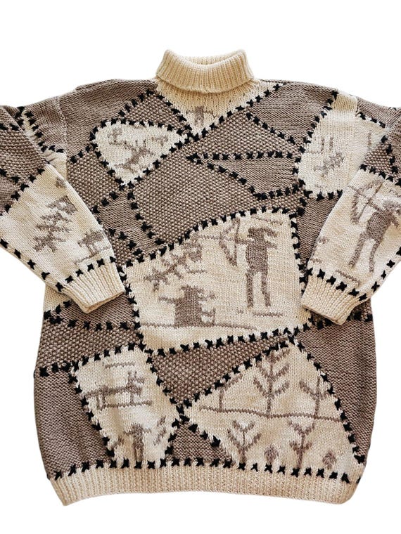 Vintage 100% Wool Turtleneck Sweater Womens Mediu… - image 2