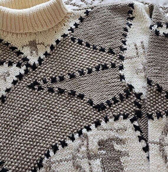 Vintage 100% Wool Turtleneck Sweater Womens Mediu… - image 8