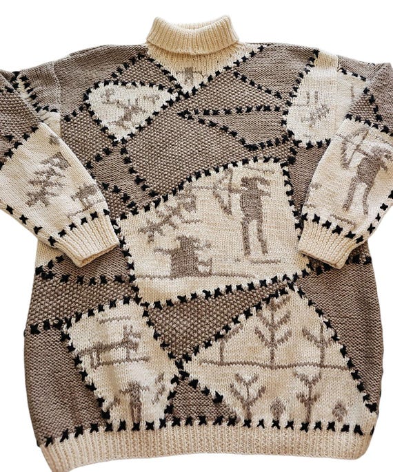 Vintage 100% Wool Turtleneck Sweater Womens Mediu… - image 1