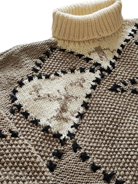 Vintage 100% Wool Turtleneck Sweater Womens Mediu… - image 6