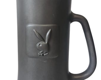 Vintage Playboy Bunny Beer Stein Glass Mug Excellent Condition 6 1/4" Tall