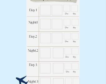 Travel Outfit Planner Printable Template, Daily Outfit Planner for Business Trip & Vacation, Travel Packing List, Suitcase Planning
