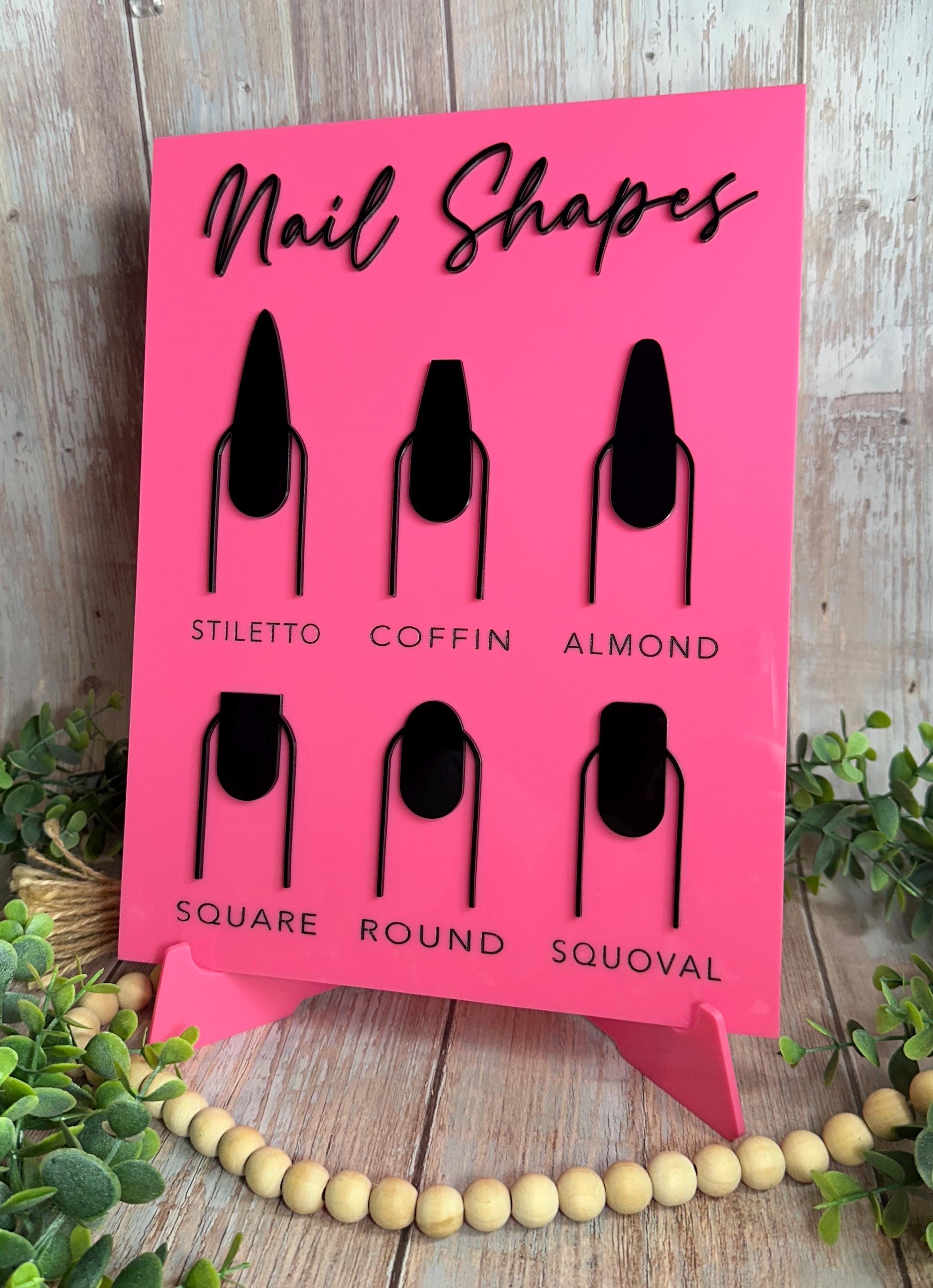 Nail Table Sign Nail Shapes Sign, Salon Decor, Custom Nail Salon Nail Shape Sign, Nail ...
