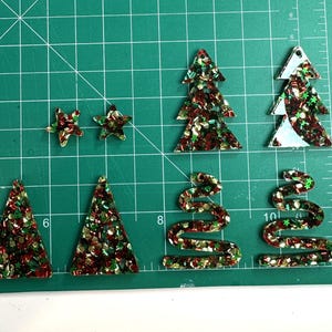 Ebauches de boucles d&#39;oreilles de Noël en acrylique, Lot de fabrication de boucles d&#39;oreilles bricolage, Grosses ébauches de boucles d&#39;oreilles de Noël scintillantes, Lot de fabrication de boucles d&#39;oreilles festives