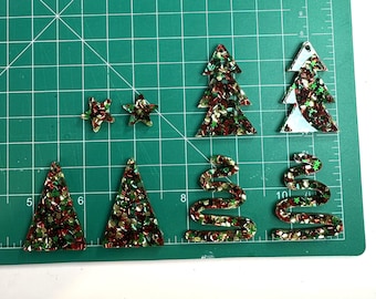 Weihnachten Acryl Ohrring Rohlinge, DIY Ohrring machen Bundle, klobige Weihnachten Glitter Ohrring Rohlinge, Urlaub festliche Ohrring machen Bundle