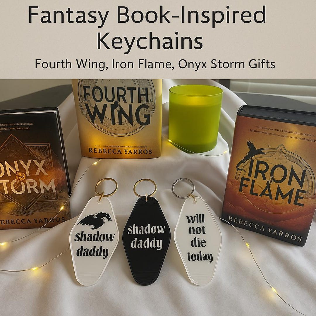 Shadow Daddy & Fourth Wing Inspired Keychains Bookish Motel Style