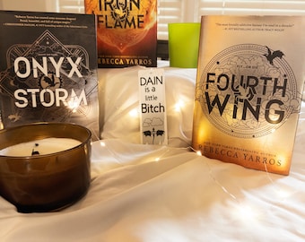 Fourth Wing Inspired “Dain is a Little Bitch” Bookmark | Bookish Gift | Fantasy Book Series Merch | Fourth Wing Bookish Accessories | Dragon