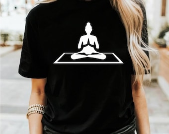 Maglietta grafica per la meditazione, maglietta per la consapevolezza, maglietta per lo yoga, abbigliamento zen, top per il relax, abbigliamento unisex per lo yoga