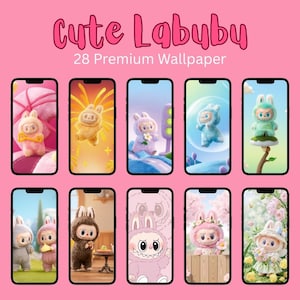 28 Labubu Cute Wallpapers for iPhone and Android Phones Home & Lockscreen Walls Home Screen iOS Theme Mobile 4K Wallpapers Labubu Wallpapers