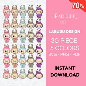 30 Labubu Designs SVG Bundle, Labubu Clipart, Labubu PNG, Cute Labubu Vector, sticker labubu, Cricut Cut File, labubu stitch digital, Labubu