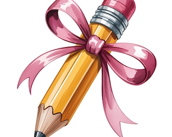 Lazo de lápiz para profesora (PNG): Diseño para el regreso a clases (Descarga digital)