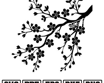 Kirschblütenzweig (Digitaler Download - svg, png, dxf, eps)