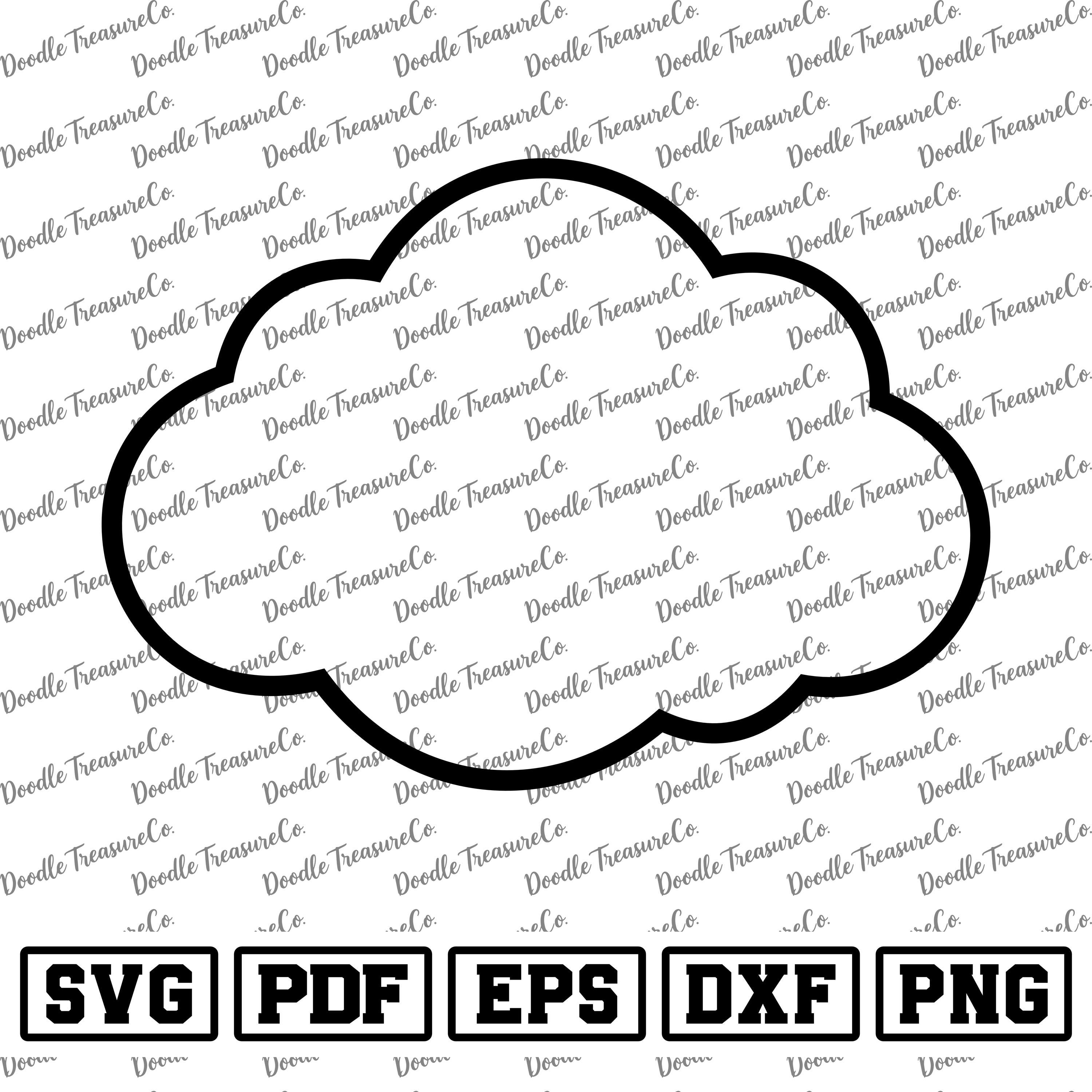 Cloud Outline SVG PNG ,cloud Clipart, Cut File - Etsy