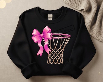 Basketball Bow PNG, Coquette Sports Shirt Design (Digital Download)