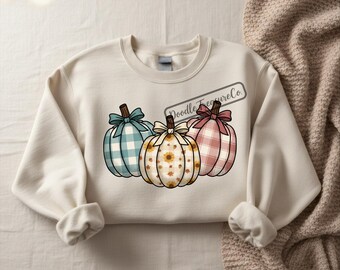 Preppy bloemenpompoen, png, shirtontwerp herfstoogst (digitale download)