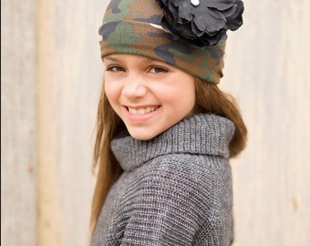 SALE Cancer kids Boutique Camouflage hat