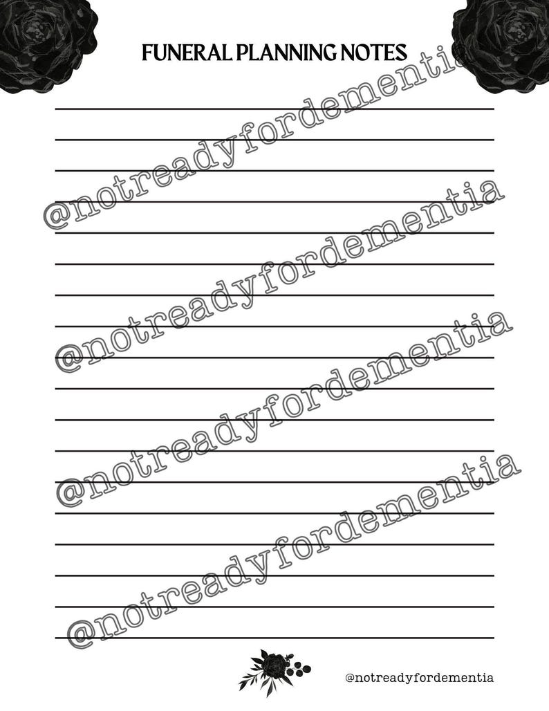 Funeral Planning Checklist - Printable Funeral Planning Checklist ...