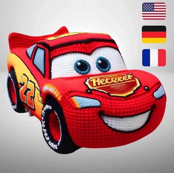 マックイーンとメーターのかぎ針編みパターンバンドル：あみぐるみカー