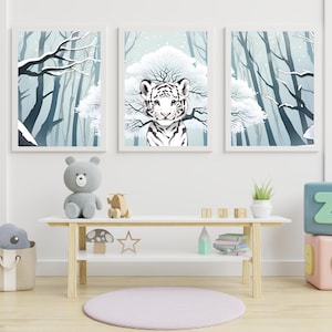 ¡Set de 3 carteles de animales para niños, decoración de pared para habitación de bebé, regalo de nacimiento!