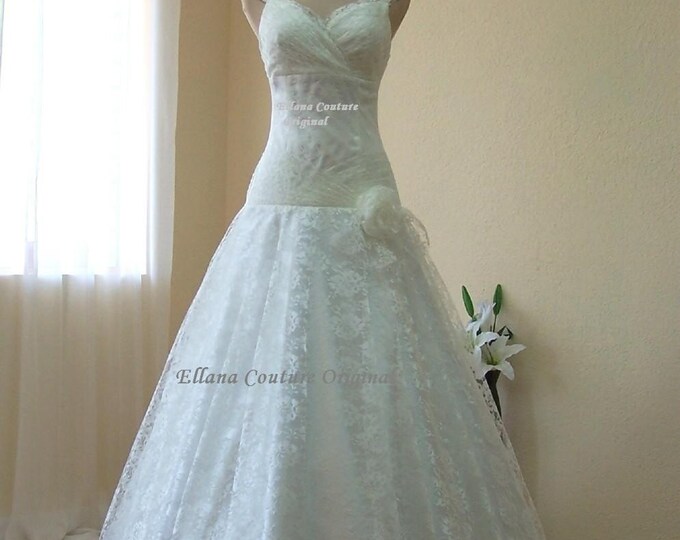 Jasmine Vintage Glamour Ivory Lace Wedding Dress. Super Etsy