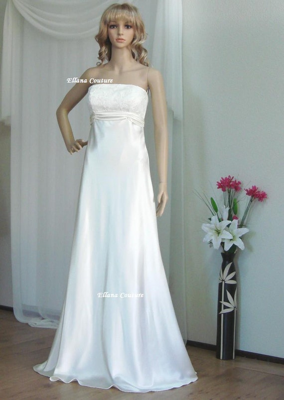 Items similar to Empire Waist Wedding Dress. Beautiful Full Length Bridal Gown. on Etsy