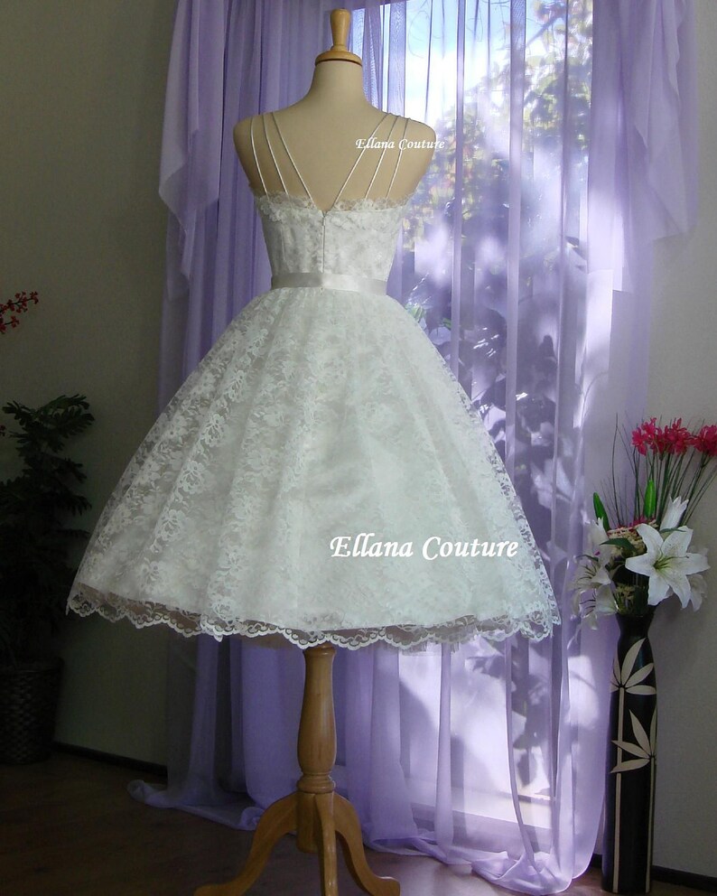 Molly Retro Style Wedding Dress. Tea Length Vintage Design. - Etsy