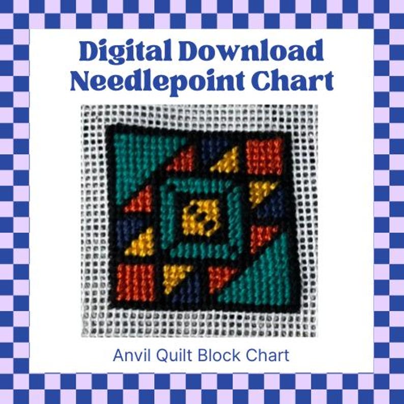 Anvil Quilt Block Needlepoint Chart - Etsy