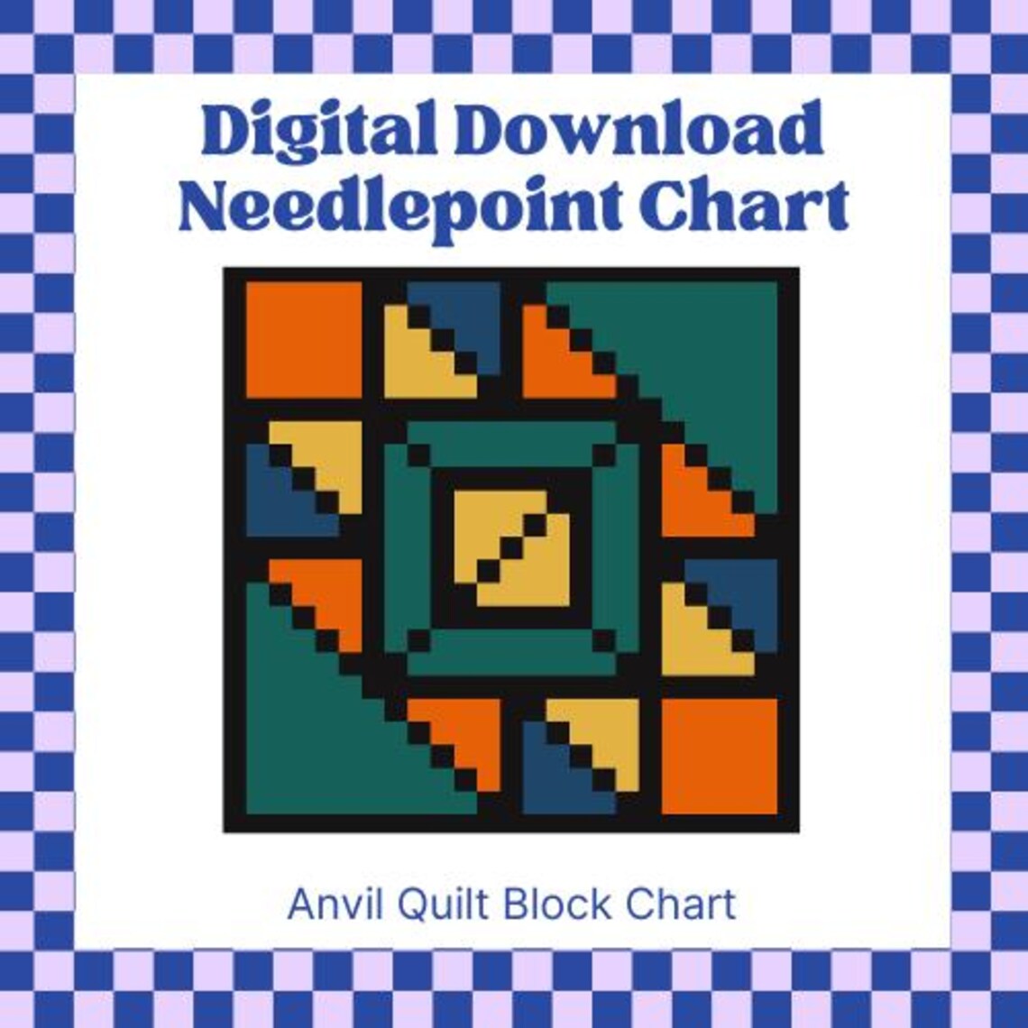 Anvil Quilt Block Needlepoint Chart - Etsy