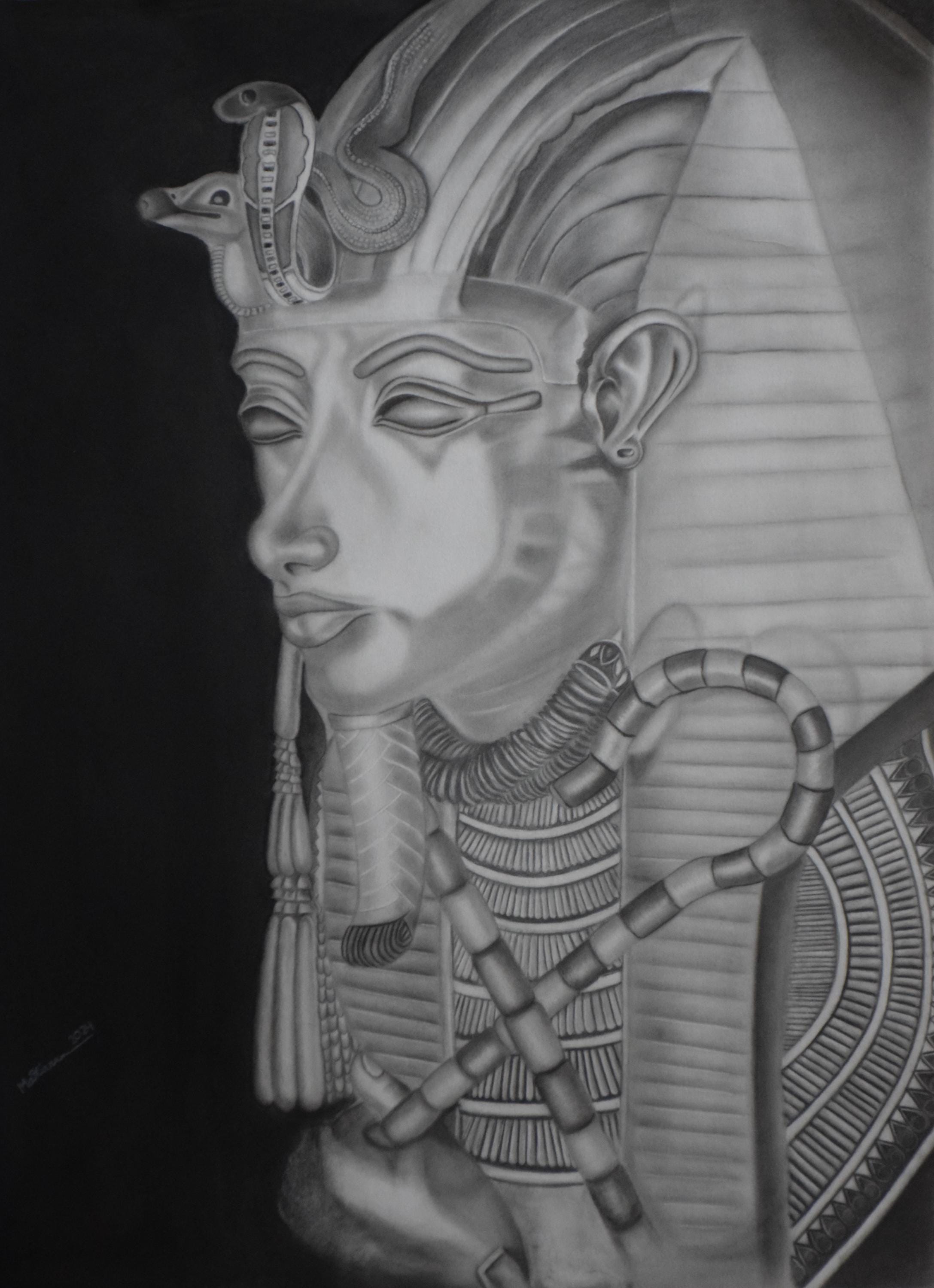 Tutankhamun Handmade Drawing - Etsy
