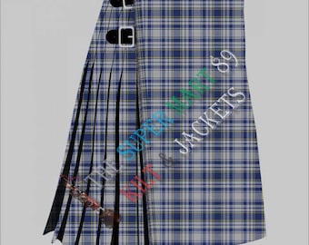Handmade Men's Scottish Traditional Yorkshire Tartan 8 Yard Kilt- Custom Size