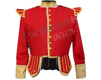 Men’s Red Montrose Parade Tunic – Classic Scottish Military Jacket